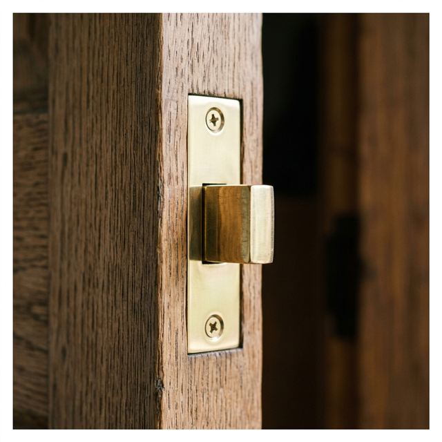 British Standard high security mortice deadlock installed flush on oak door edge